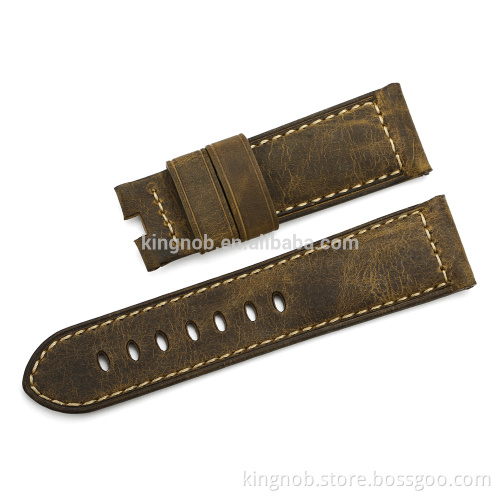 watchband wholesale handmade watch strap genuine Leather watch band vintage 24mm watchband for Panerai